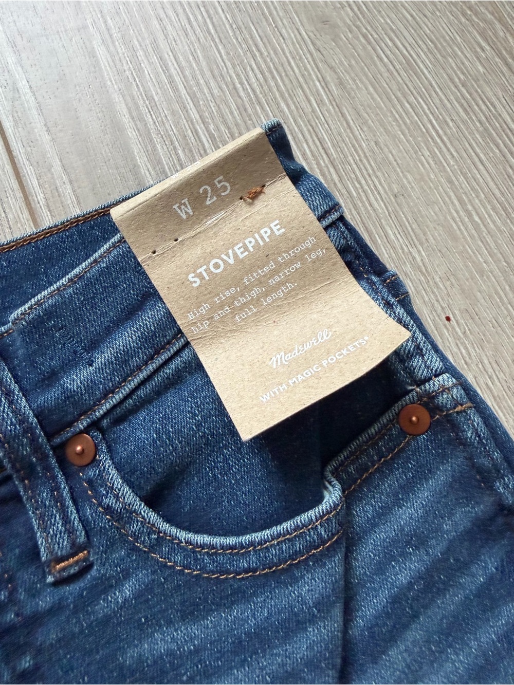 Madewell Stovepipe Jeans in Pendleton Wash Super Stretch High Rise Denim Slim - Picture 4 of 6